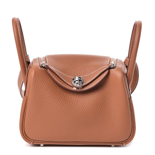 HERMES Taurillon Clemence Mini Lindy 20 Gold
