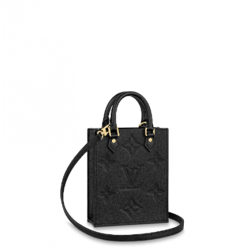 Louis Vuitton Petit Sac Plat Bag Monogram Empreinte Leather Black Organ Bag